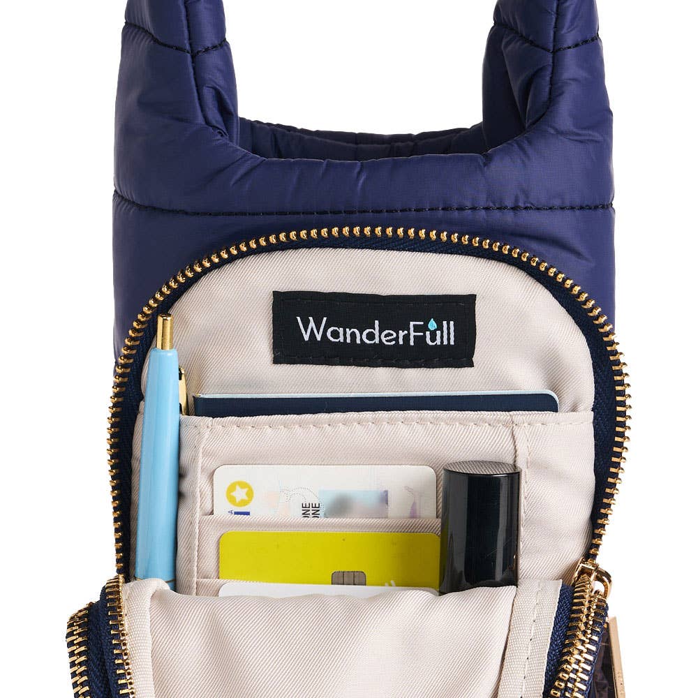 Navy Blue Matte HydroBag™ with Navy/Gold Strap