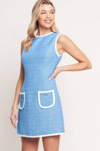 A solid woven mini dress - ID23498