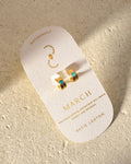 Birthstone Hoop Earrings March