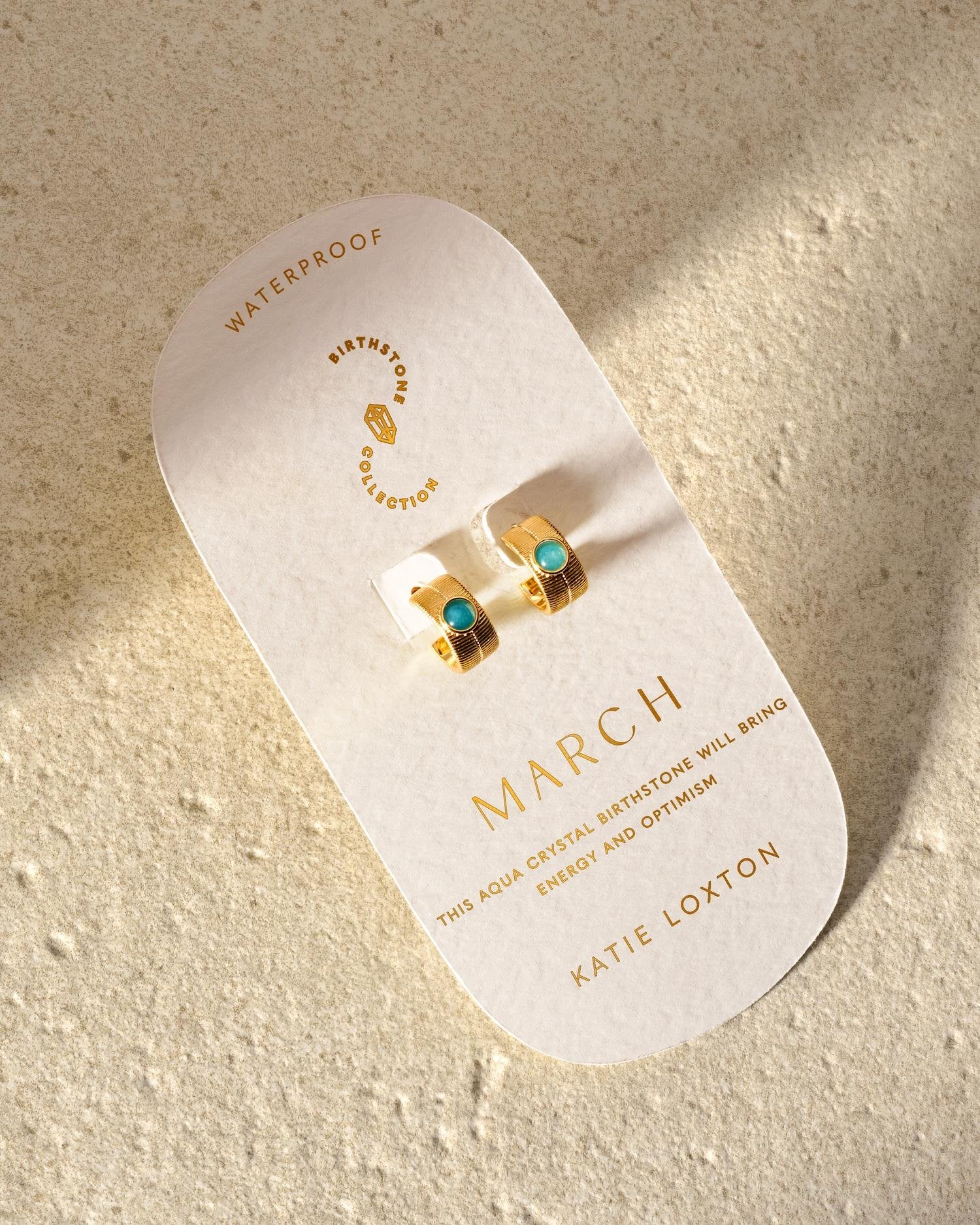 Birthstone Hoop Earrings March
