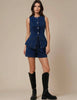 Ladies Denim Sleeveless Tank Top and Shorts Sets 16881