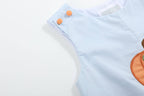 Light Blue Pumpkin Applique Overalls - Little Jill & Co.
