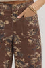 Floral pattern mid-rise ankle-length pants