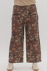 Floral pattern mid-rise ankle-length pants