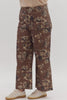 Floral pattern mid-rise ankle-length pants