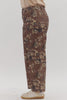 Floral pattern mid-rise ankle-length pants
