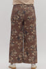 Floral pattern mid-rise ankle-length pants