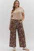 Floral pattern mid-rise ankle-length pants