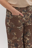 Floral pattern mid-rise ankle-length pants