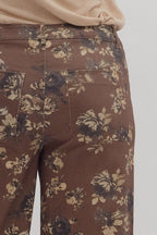 Floral pattern mid-rise ankle-length pants