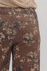 Floral pattern mid-rise ankle-length pants