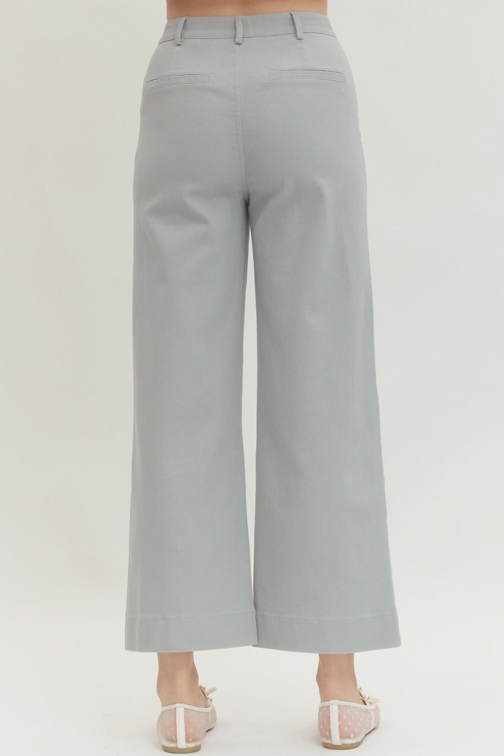 Dusty Solid Wide Leg Pants Scallop Pockets - Little Jill & Co.