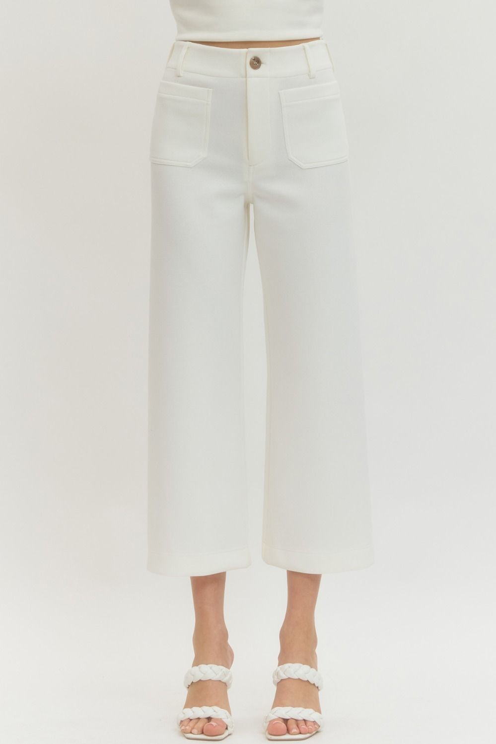 Solid Knit Pants Ivory - Little Jill & Co.