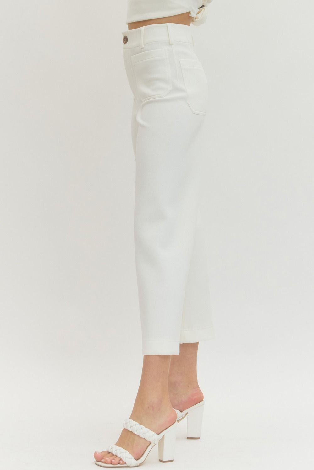 Solid Knit Pants Ivory - Little Jill & Co.