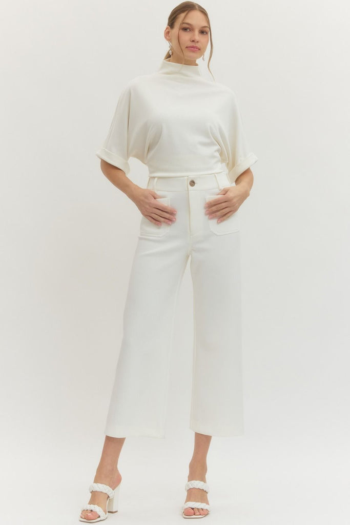 Solid Knit Pants Ivory - Little Jill & Co.