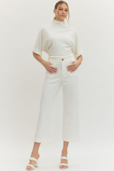 Solid Knit Pants Ivory - Little Jill & Co.