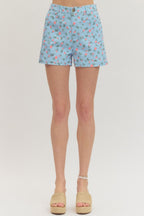 Botanical Blue Rose Short Set