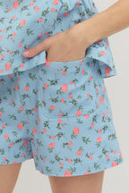 Botanical Blue Rose Short Set