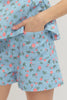 Botanical Blue Rose Short Set