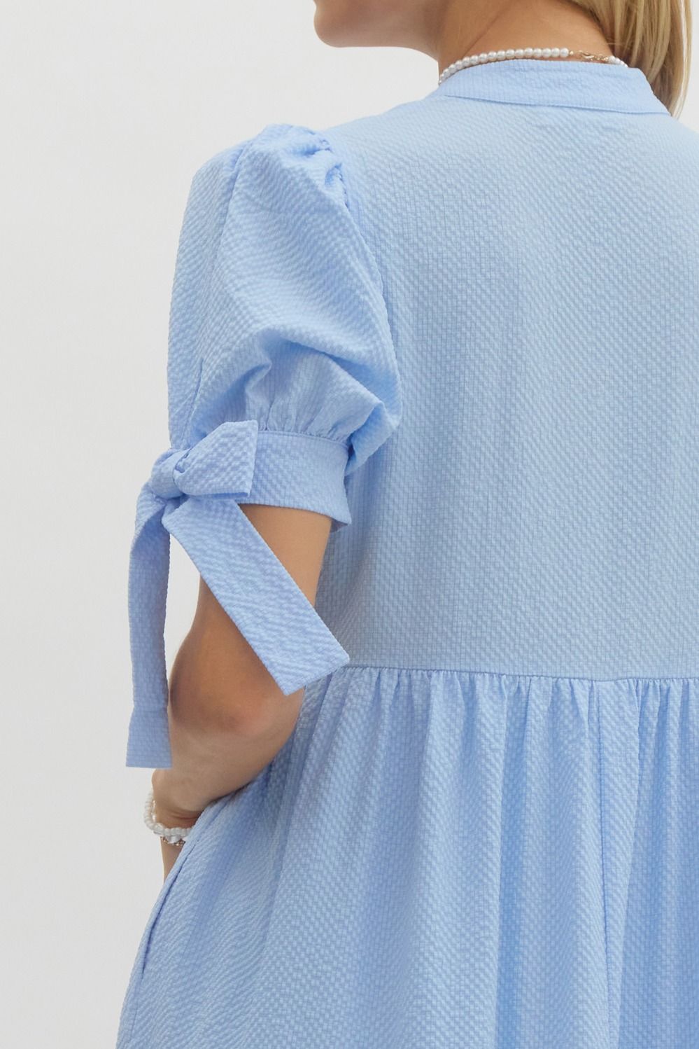 Solid textured tiered pullover midi dress