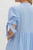 Solid textured tiered pullover midi dress