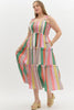 Multicolor striped tier midi dress - Little Jill & Co.