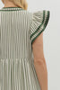 Stripe pattern tiered ruffle dress