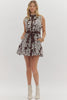 Floral embroidered sleeveless mini dress