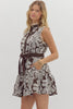 Floral embroidered sleeveless mini dress