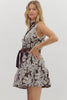 Floral embroidered sleeveless mini dress