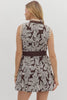Floral embroidered sleeveless mini dress