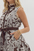 Floral embroidered sleeveless mini dress