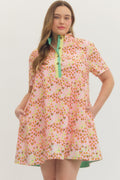 Blush Print Short Sleeve Mini Dress