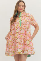 Blush Print Short Sleeve Mini Dress