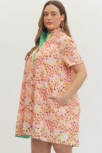 Blush Print Short Sleeve Mini Dress