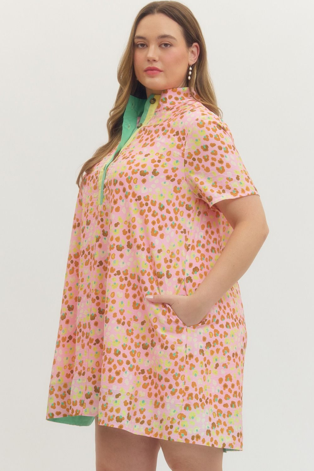 Blush Print Short Sleeve Mini Dress