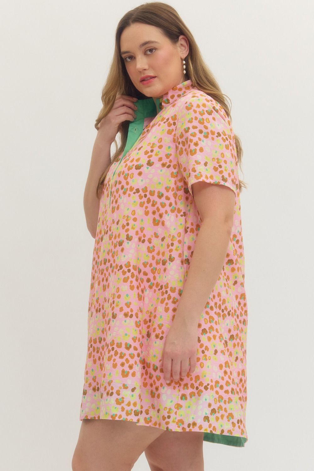 Blush Print Short Sleeve Mini Dress
