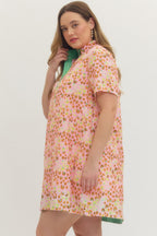 Blush Print Short Sleeve Mini Dress