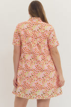 Blush Print Short Sleeve Mini Dress