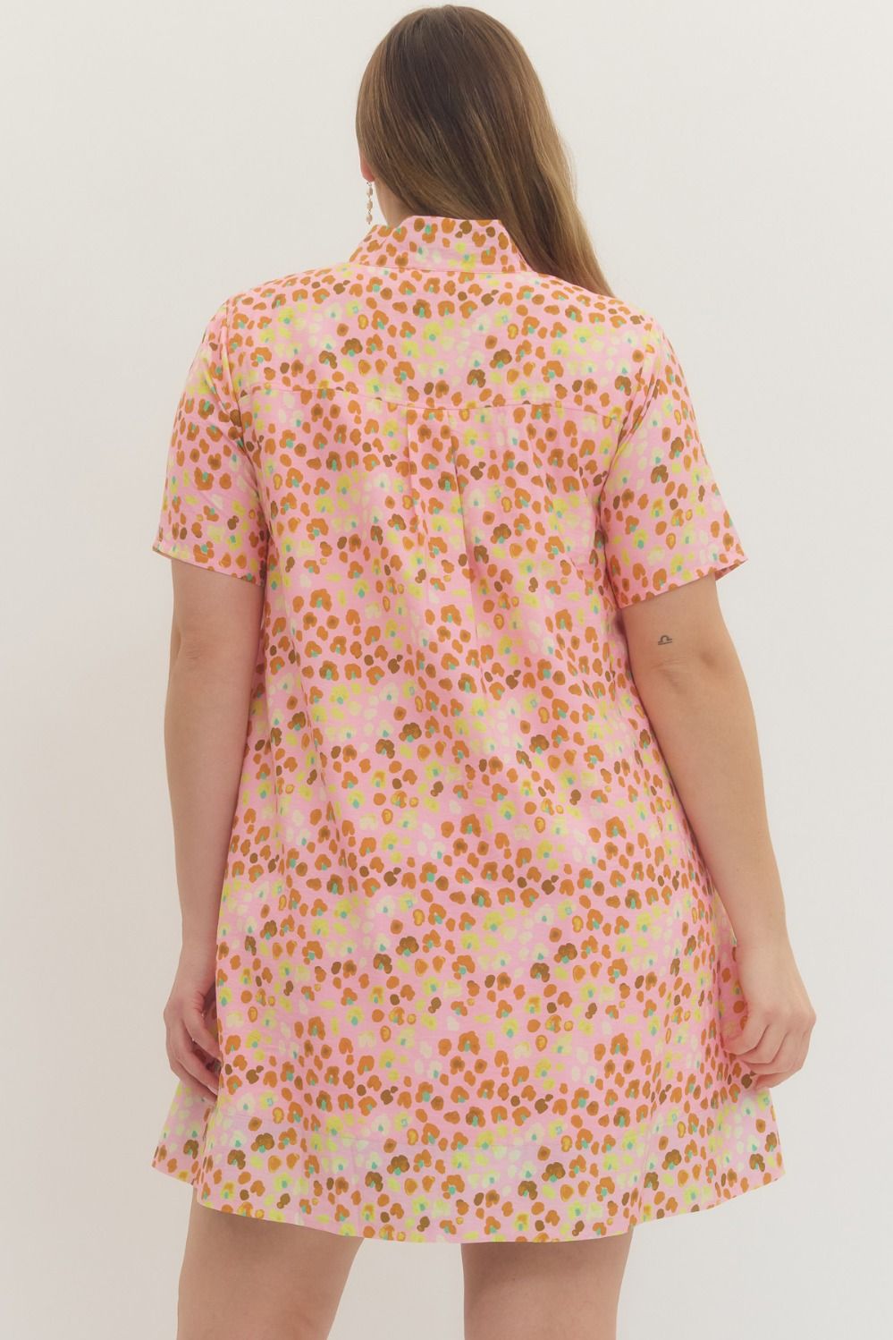 Blush Print Short Sleeve Mini Dress
