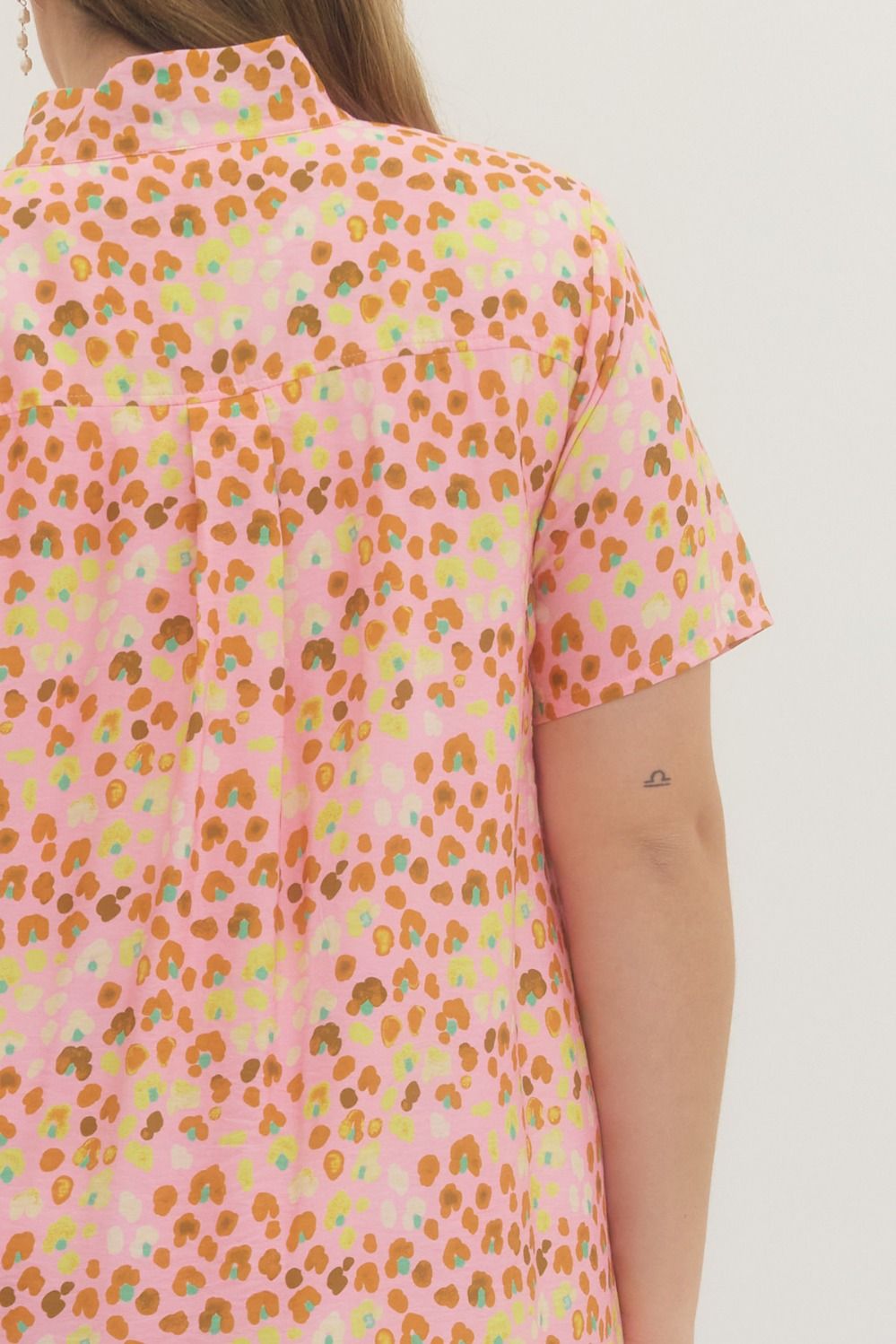 Blush Print Short Sleeve Mini Dress