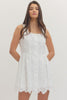 Scallop Eyelet Sleeveless Mini Dress