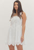Scallop Eyelet Sleeveless Mini Dress