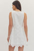 Scallop Eyelet Sleeveless Mini Dress