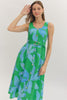 Botanical Eyelet Green Sleeveless Dress