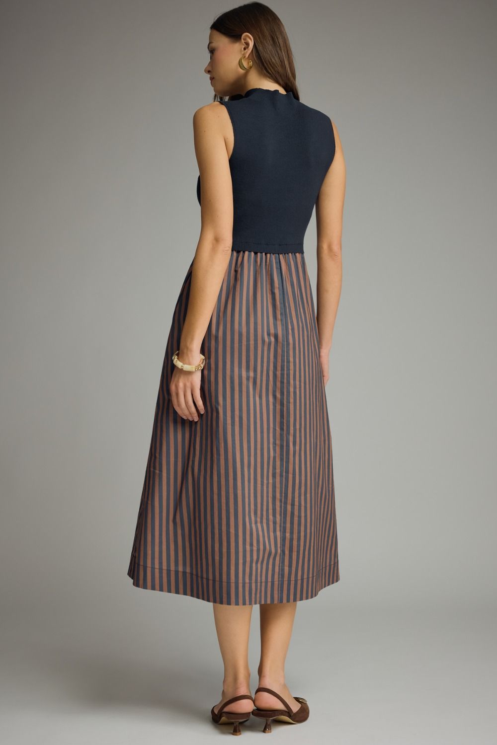 Mock Neck Midi Dress