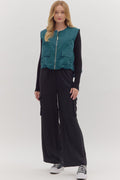 Solid sleeveless zip-up vest - Little Jill & Co.