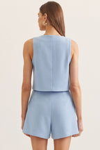 Solid Sleeveless Knit Set