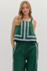 Solid Block Color Green Pant Set