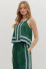 Solid Block Color Green Pant Set